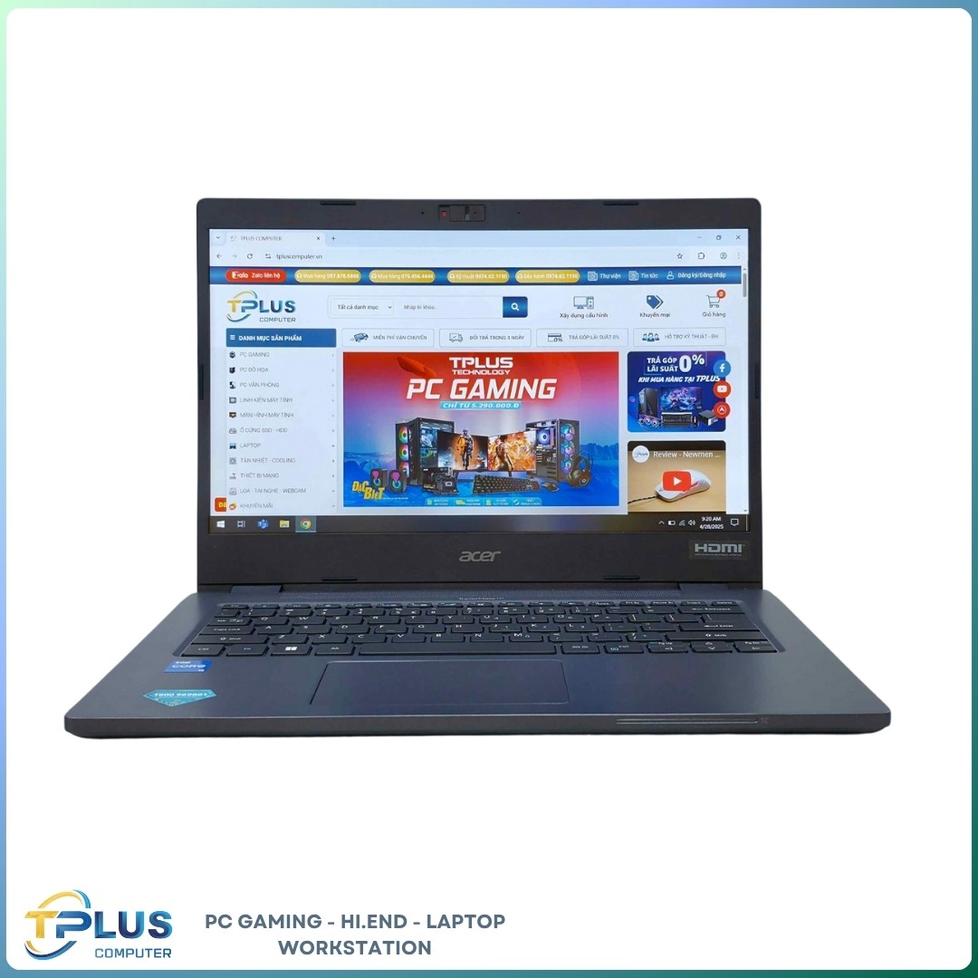Laptop Acer TravelMate P4 TMP414-51-55X2 (i5 1135G7/16GB RAM/512GB SSD/14.0 inch FHD IPS/Xanh/Nhôm)