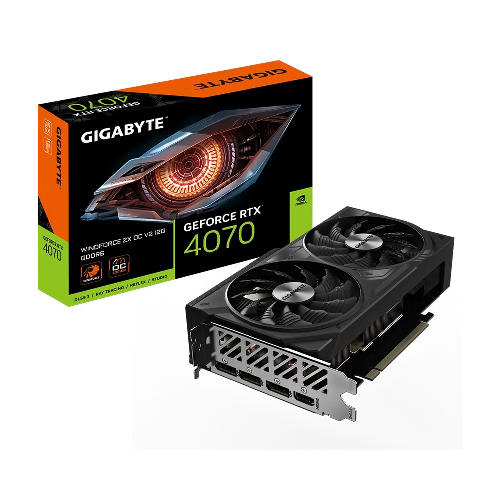 VGA GIGABYTE RTX 4070 WINDFORCE 2X OC V2 12G (N4070WF2OC-12GD)